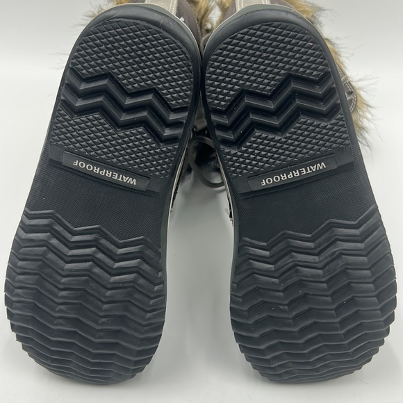SOREL JOAN OF ARCTIC TALL FUAX FUR WINTER SNOW BOOT WOMEN SIZE 7 GRAY BLACK - Picture 7 of 11
